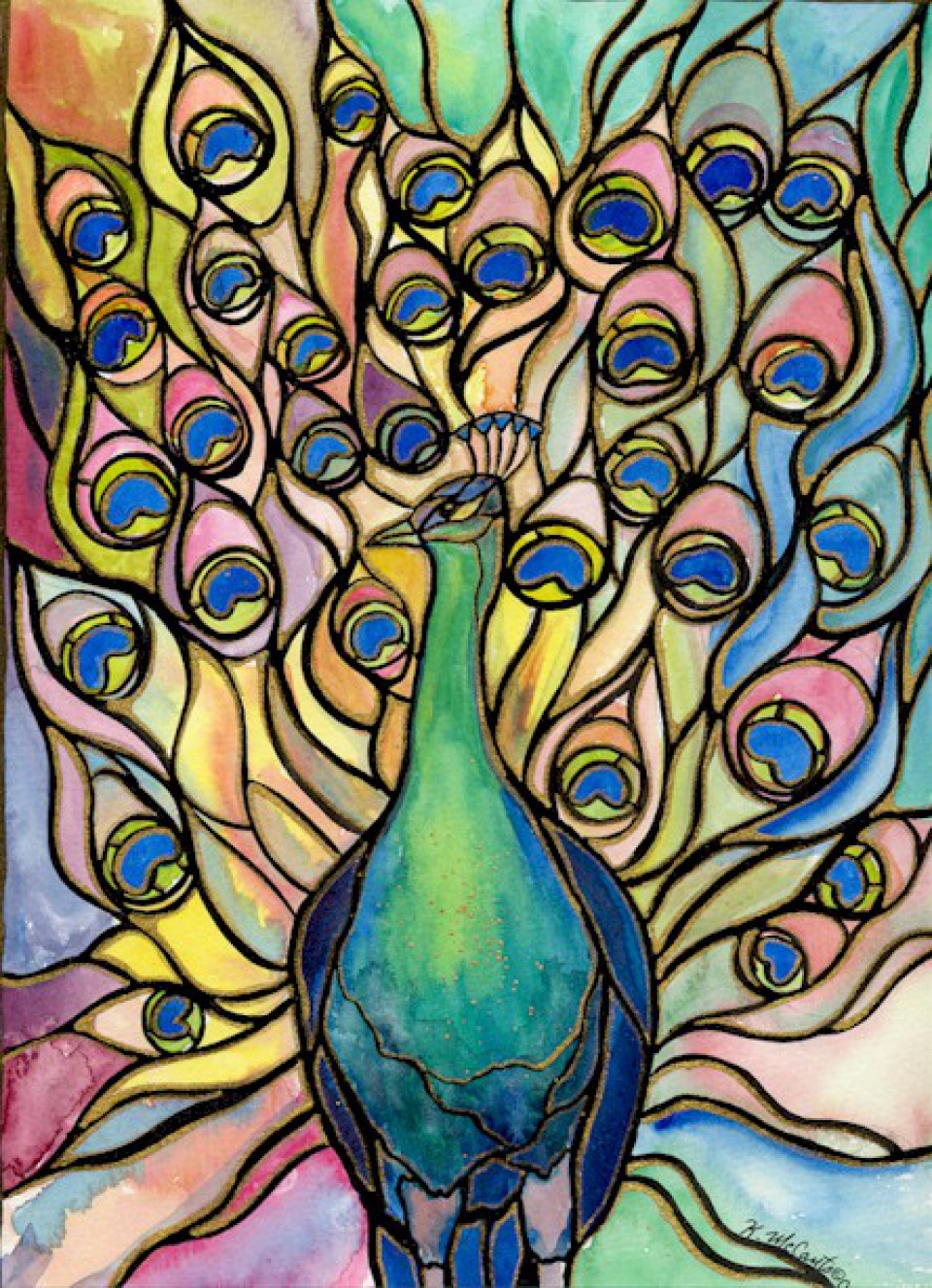 الأرض الخضراء سجل الصور تفريغ رسم طاووس على الزجاج - miaarmband.com